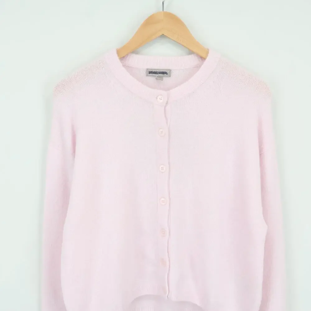 J.Crew Supersoft Bubble Hem Cardigan Peppermint Ice Pink Size Medium NWT - Picture 3 of 9